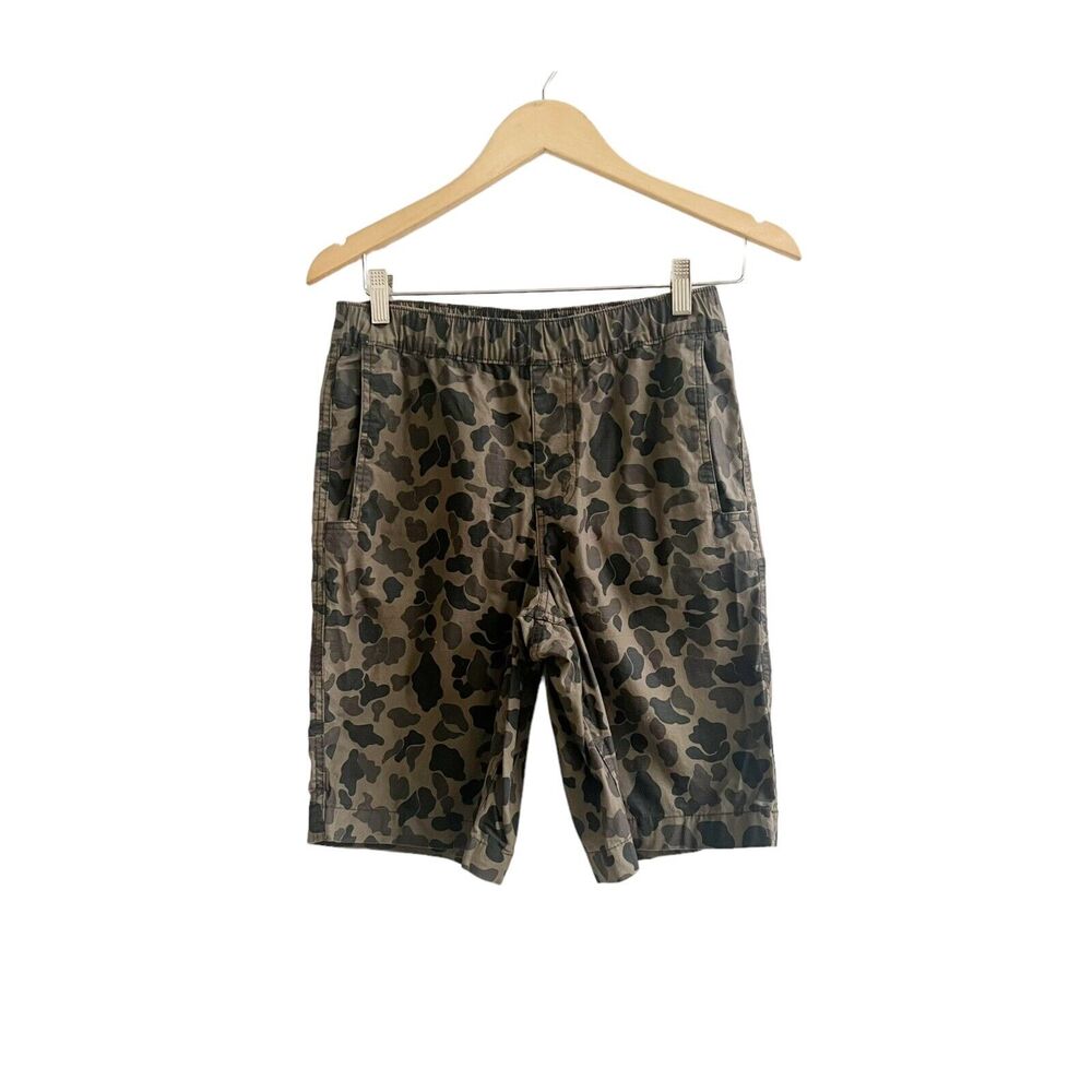 Carthartt Boy’s Camoflauge Shorts Size 16 Elastic Waist Pull On Green Brown